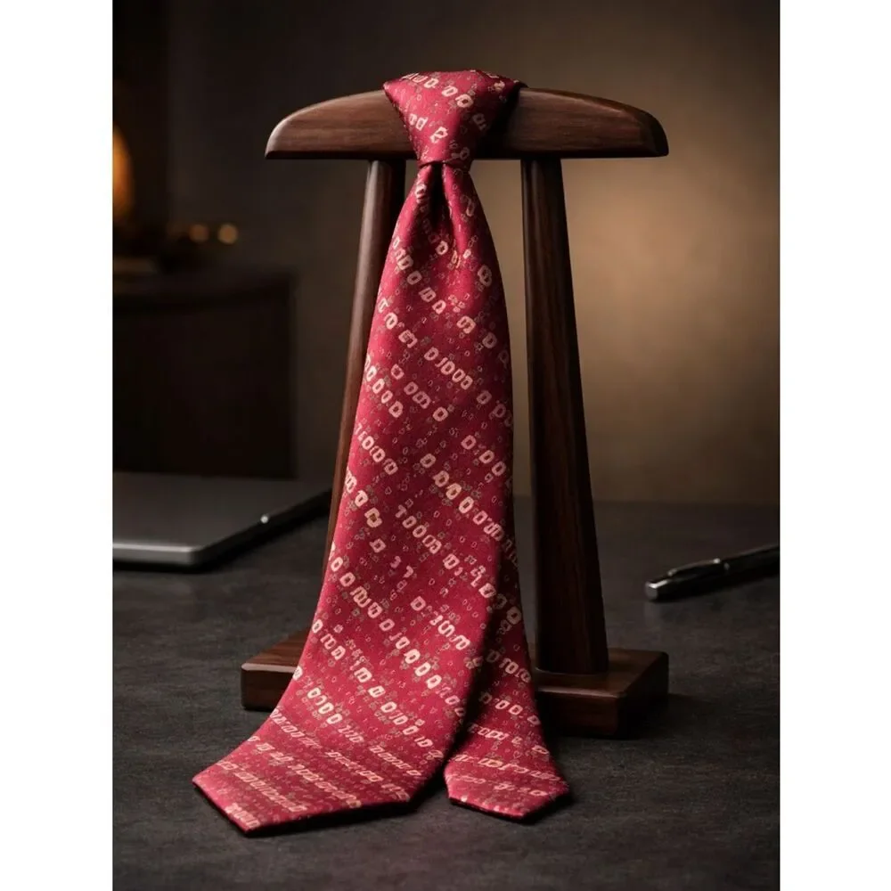 VINTAGE NECK TIE - 01-01-00 Millennium Year - Mark Of The Millennium Red